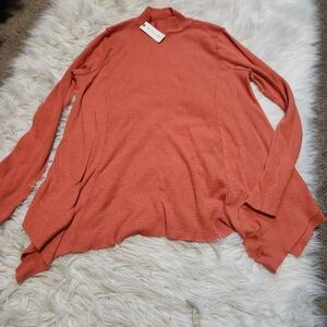 NWT T.La Anthropologie thermal waffle top- XS